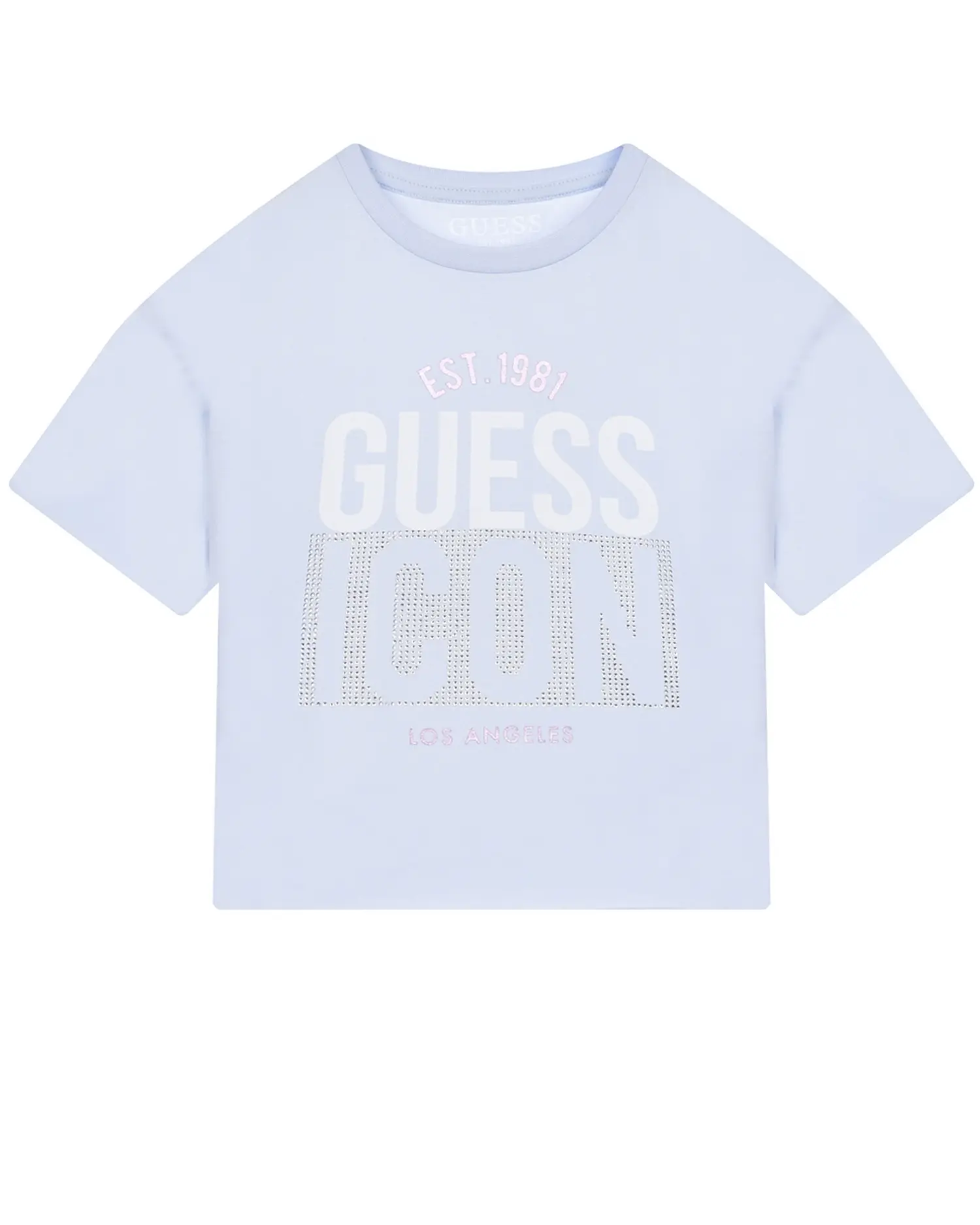 Голубая футболка с принтом "Guess ICON" - изображение 1