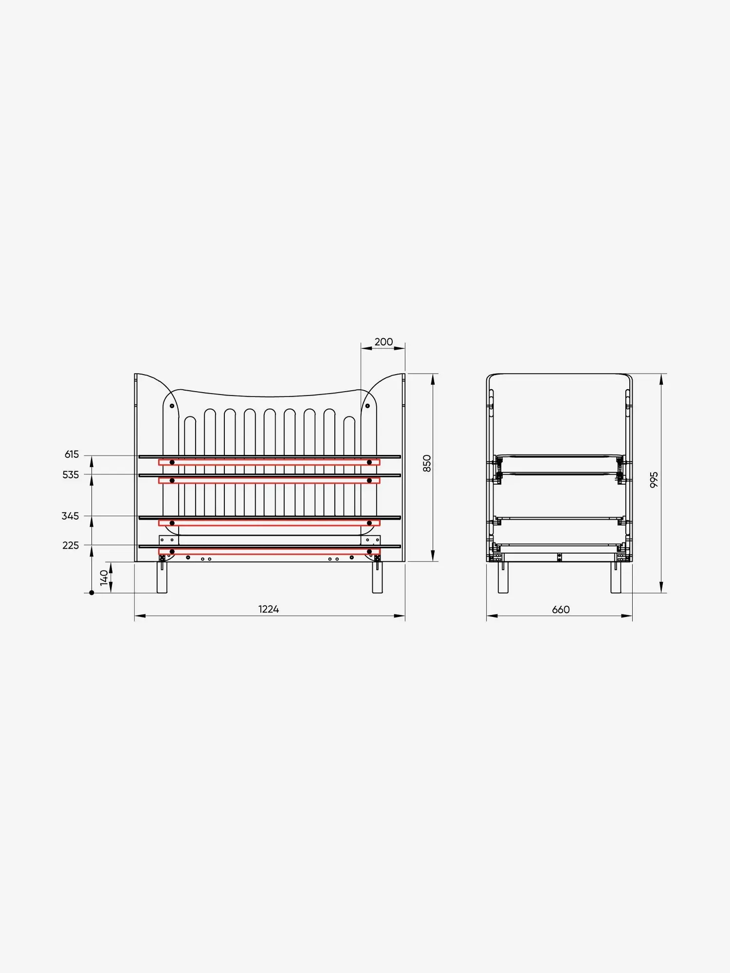 Кровать KIDI Soft mini, 60x120 см, антивандальная ткань - изображение 3