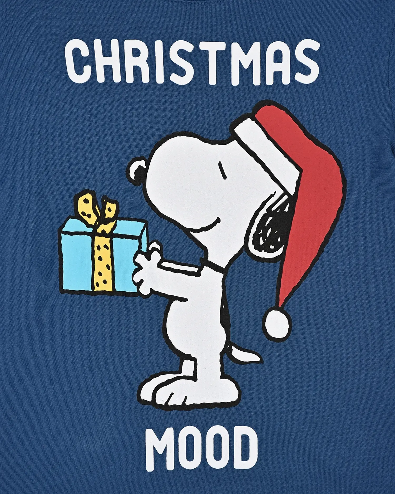 Синяя футболка с принтом "christmas mood" - изображение 3
