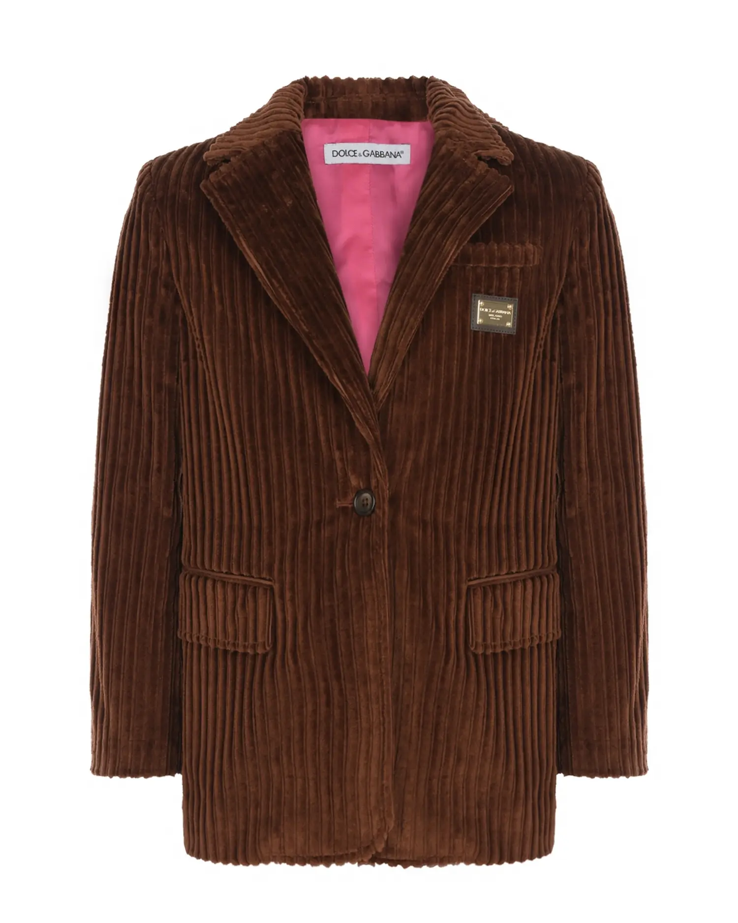 Однобортный вельветовый пиджак - изображение 1