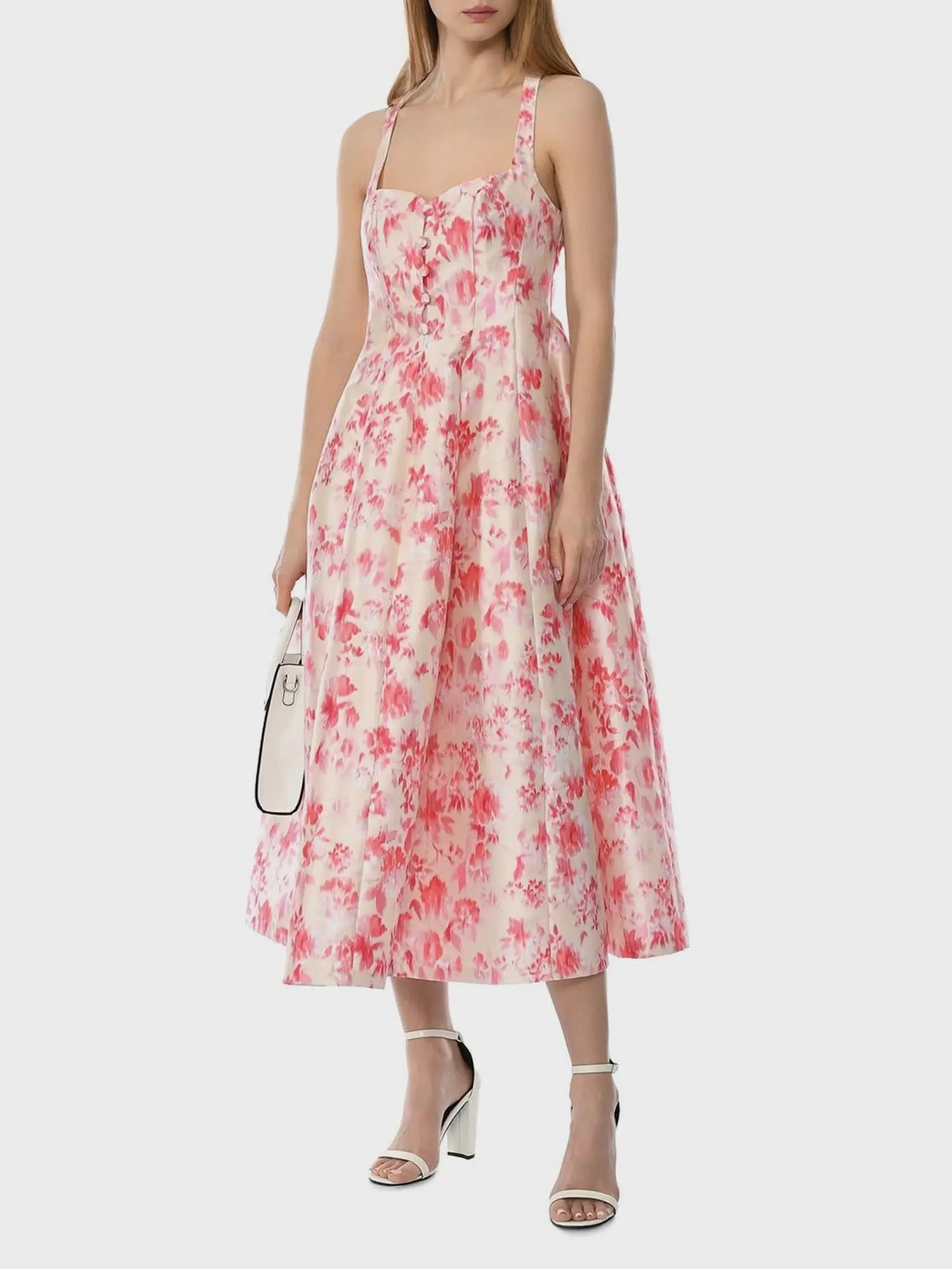 Корсетное платье из атласа с цветочным принтом в стиле Dior - изображение 2
