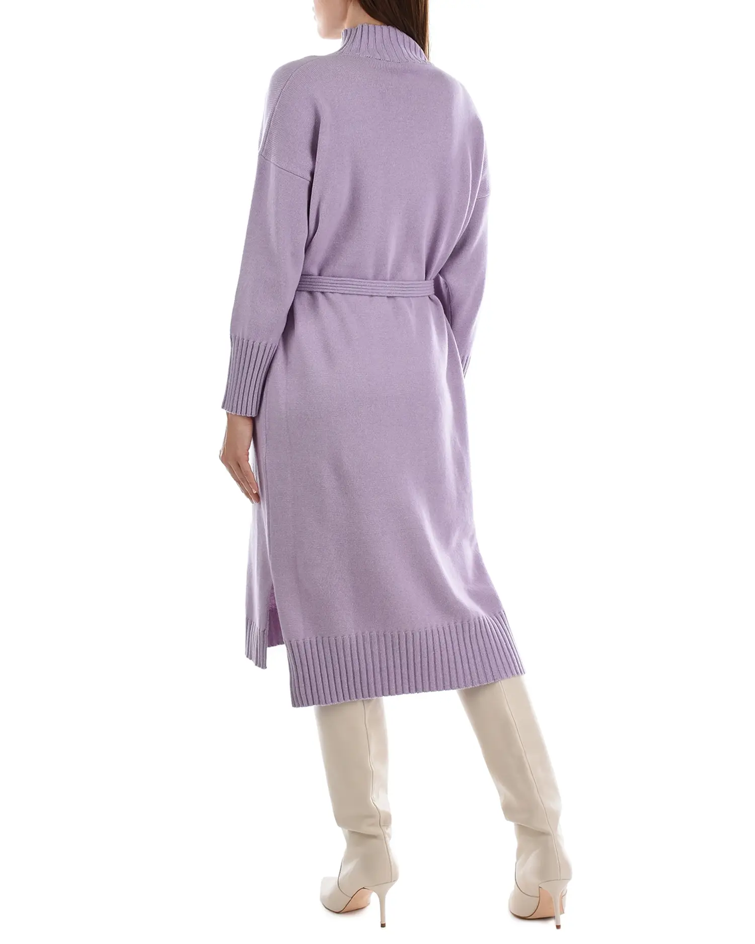 Сиреневое платье с поясом - изображение 5