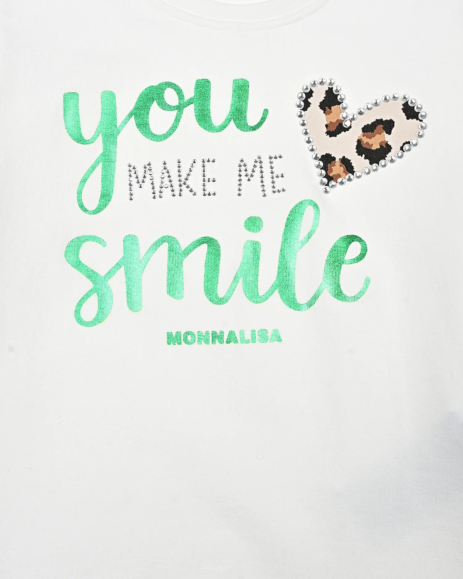 Толстовка с принтом "you make me smile", стразы - изображение 3