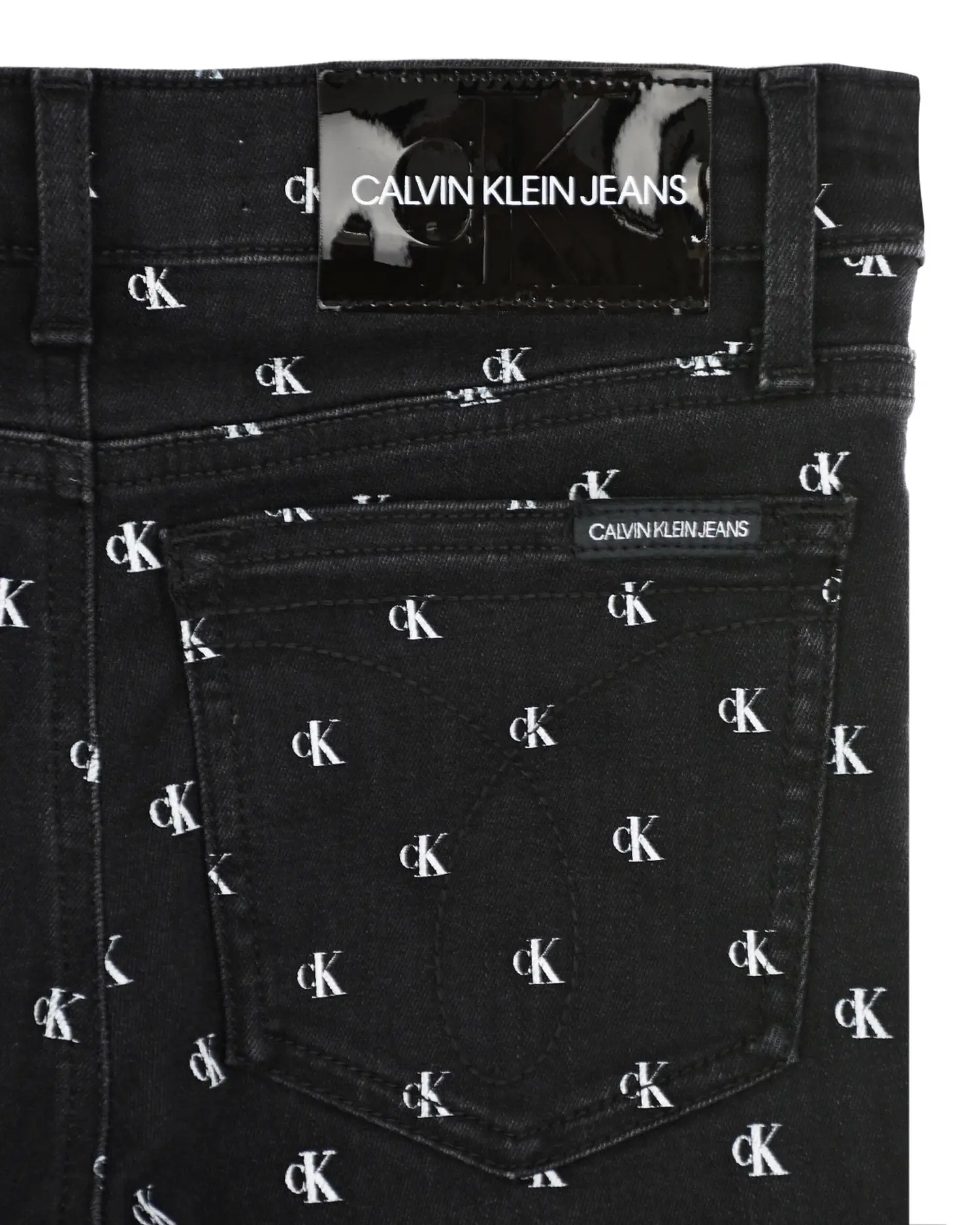 Черные джинсы skinny fit с монограммой - изображение 4
