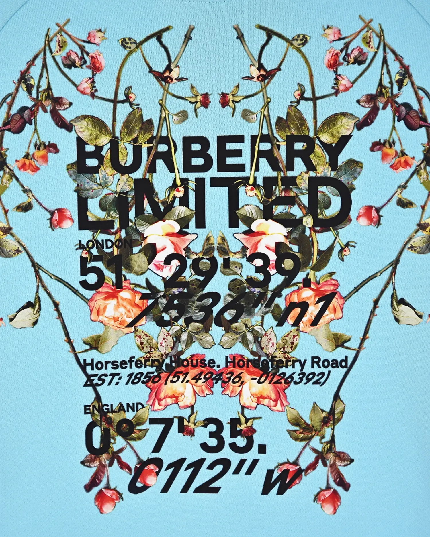 Голубой свитшот с принтом "burberry limited" - изображение 4