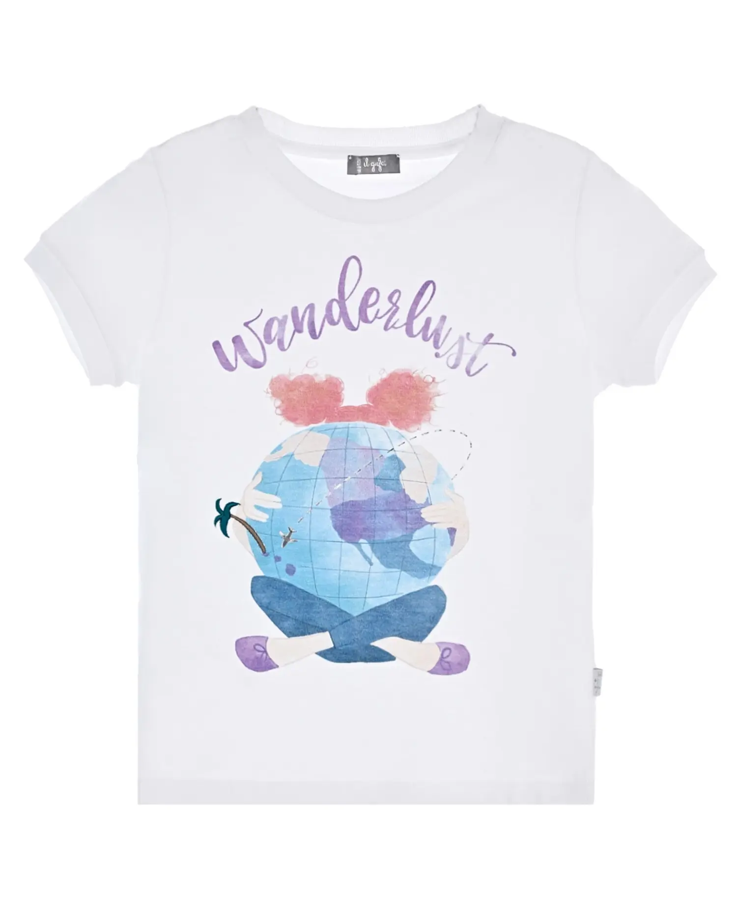Белая футболка с принтом "wonderlust" - изображение 1