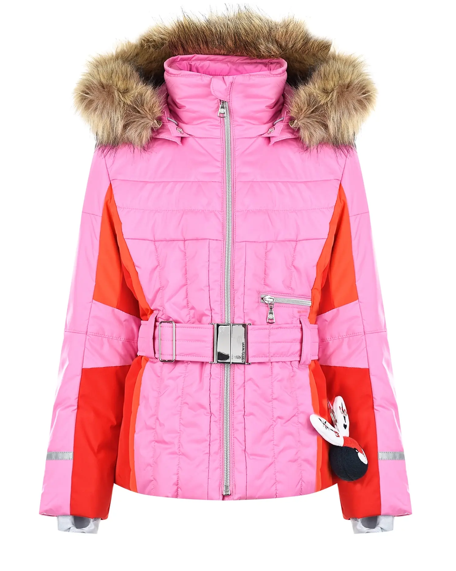 Розовая куртка в стиле color block