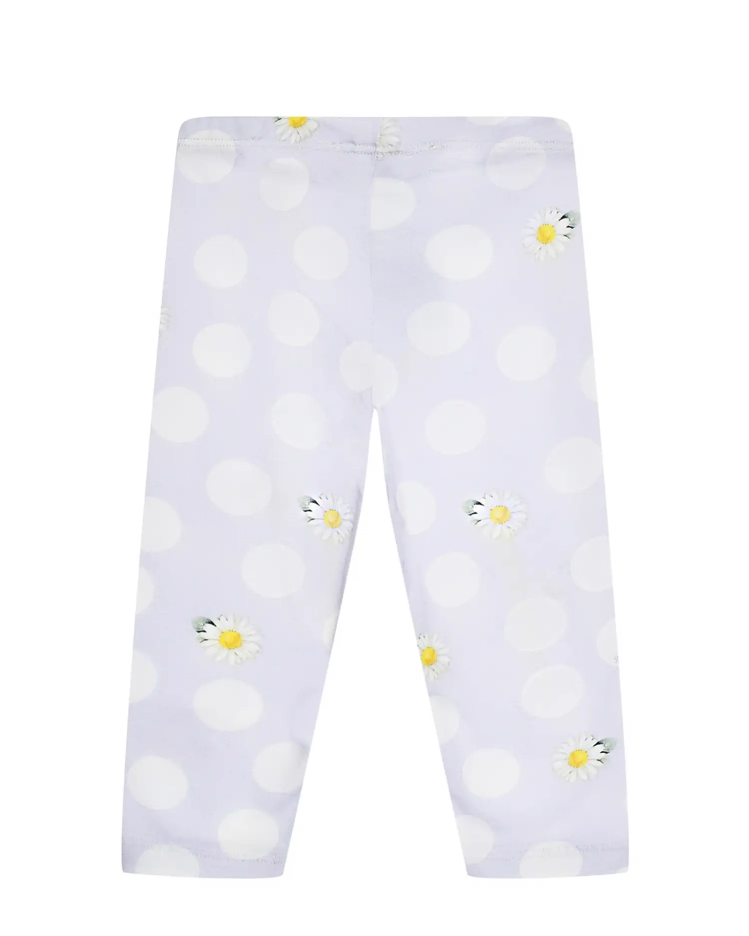 Легинсы в горошек с ромашками, серые - изображение 2