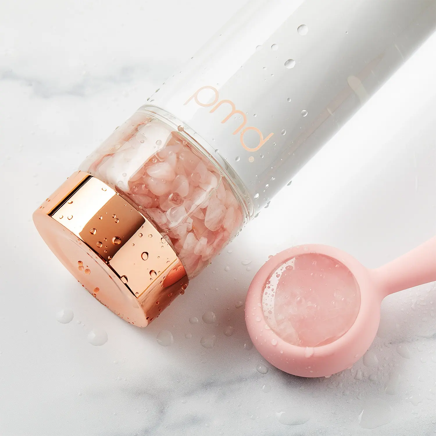 Фитнес-бутылка стеклянная с розовым кварцем с аксессуарами Aqua Kit Rose Quartz - изображение 7