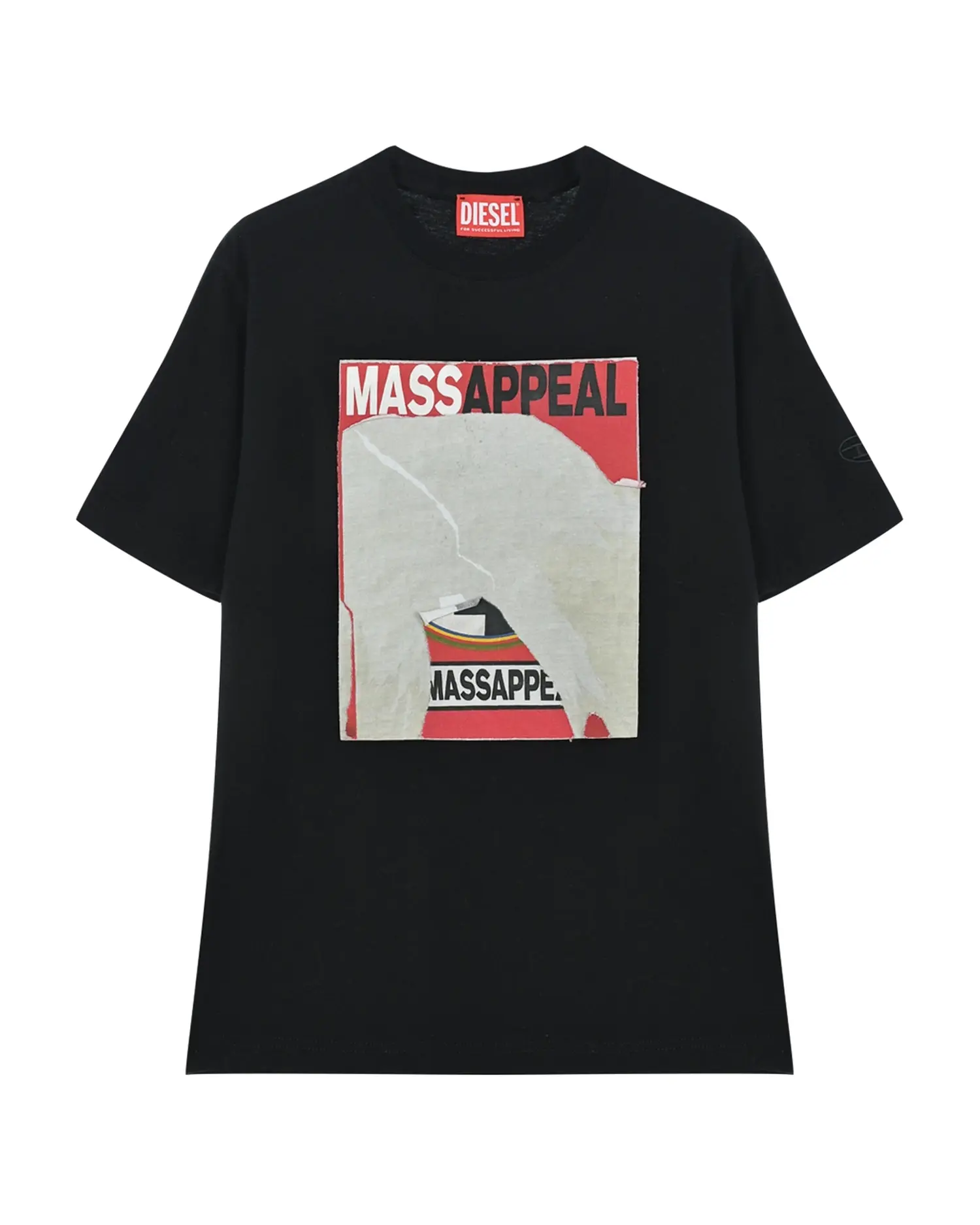 Футболка с термопринтом "massappeal", черная