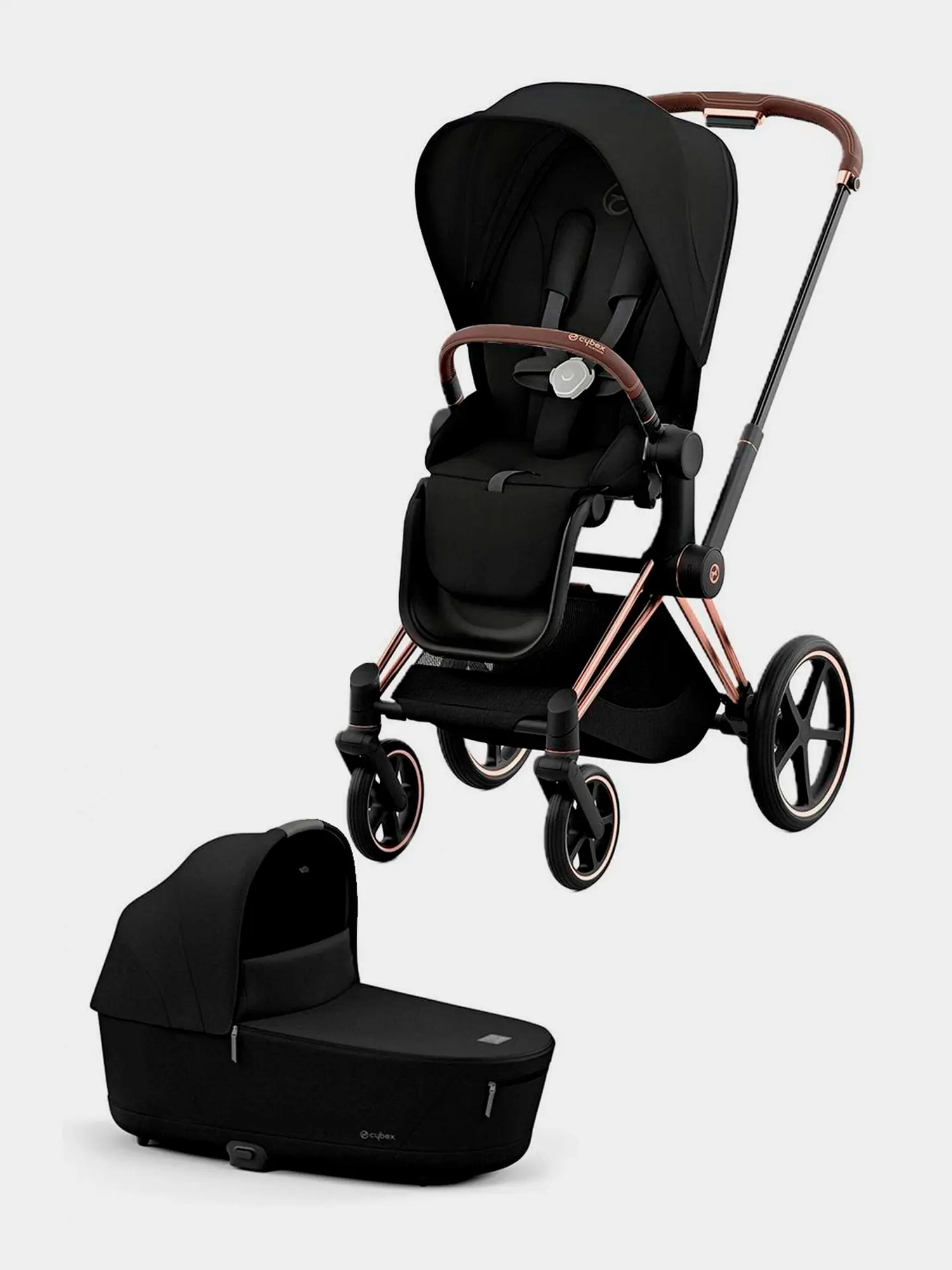 Коляска 2 в 1 Priam IV Rosegold, цвет Sepia Black