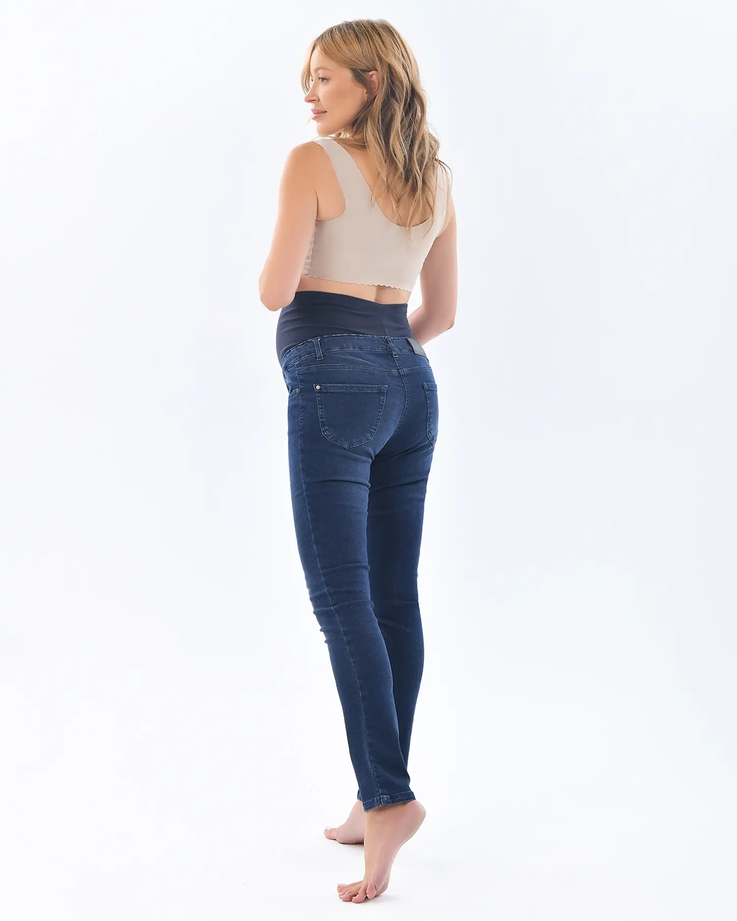 Синие джинсы skinny для беременных - изображение 5