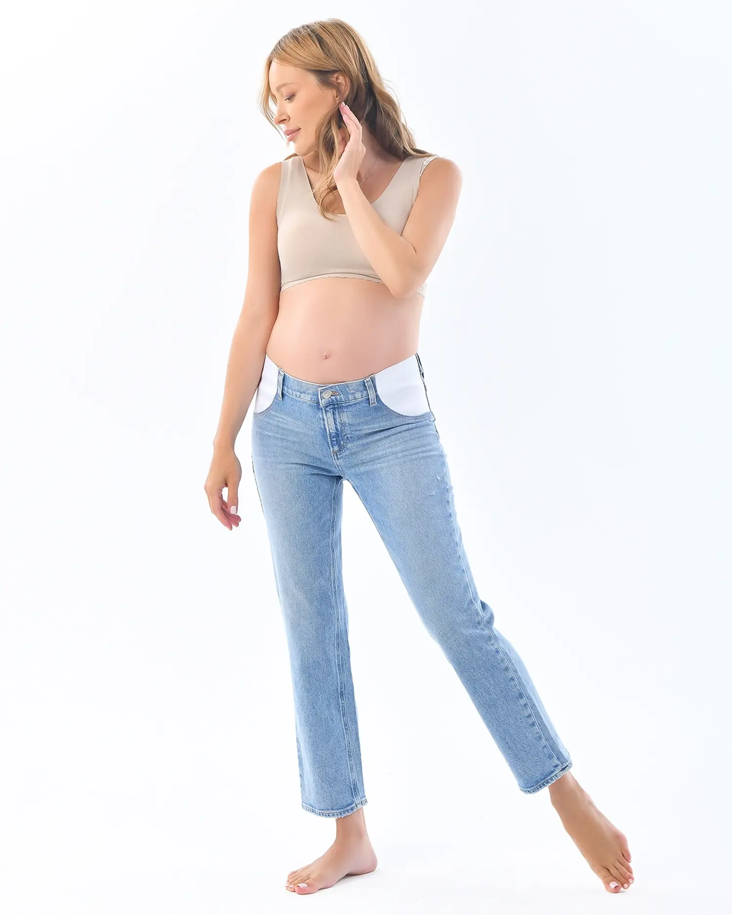 Голубые джинсы для беременных Noella Straight Maternity - изображение 3