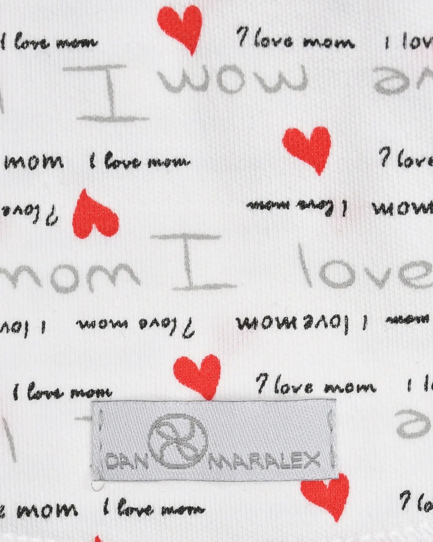Белый слюнявчик с принтом "I love mom" - изображение 3