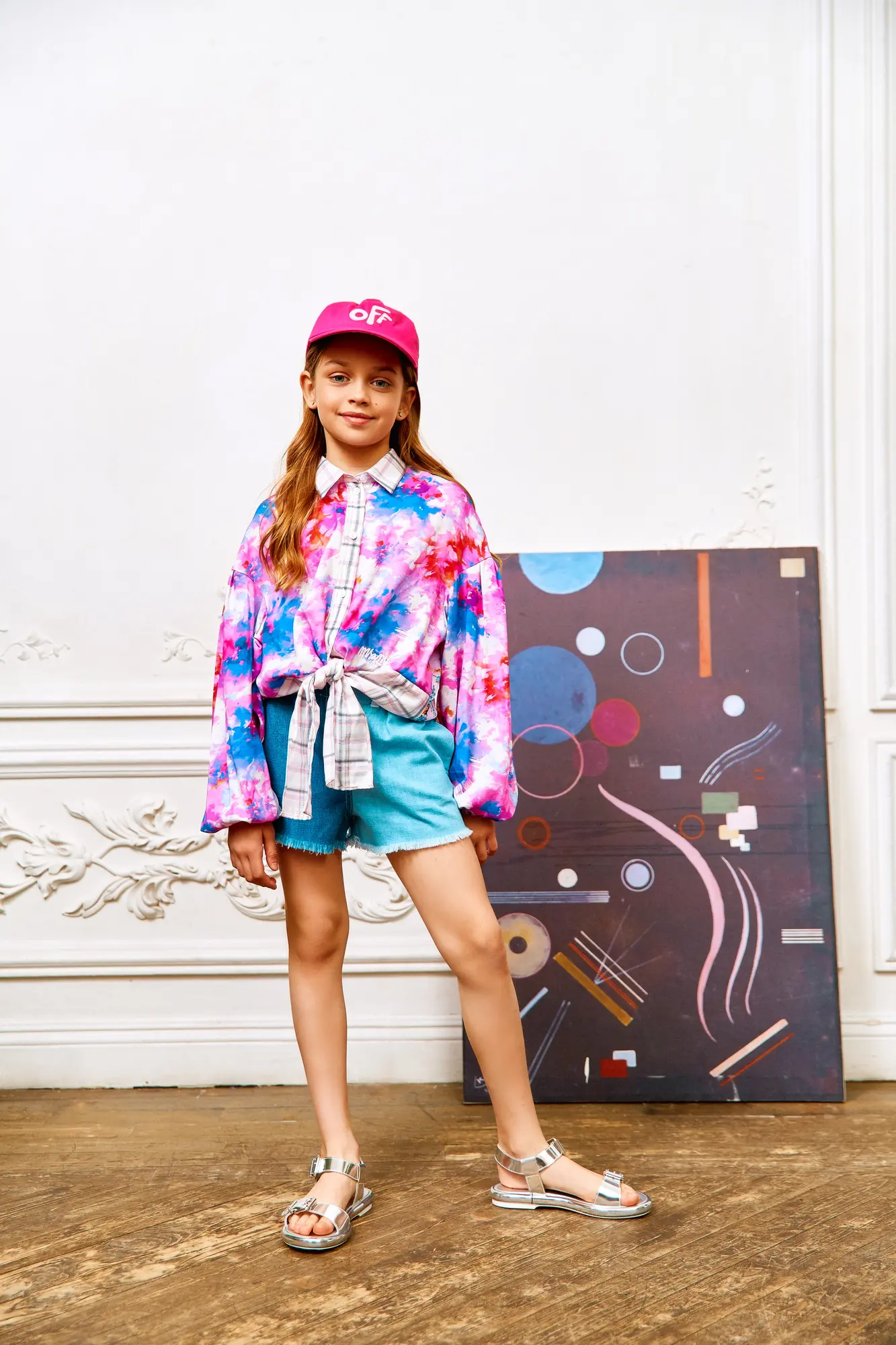Джинсовые шорты в стиле color block - изображение 2
