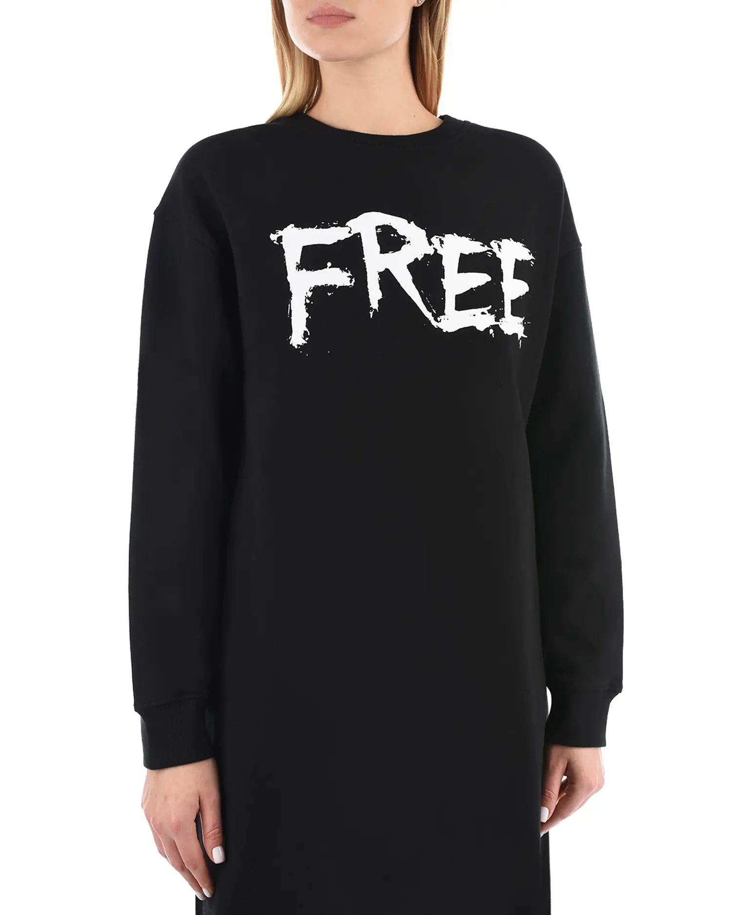 Черное платье с принтом "Free Love" - изображение 7