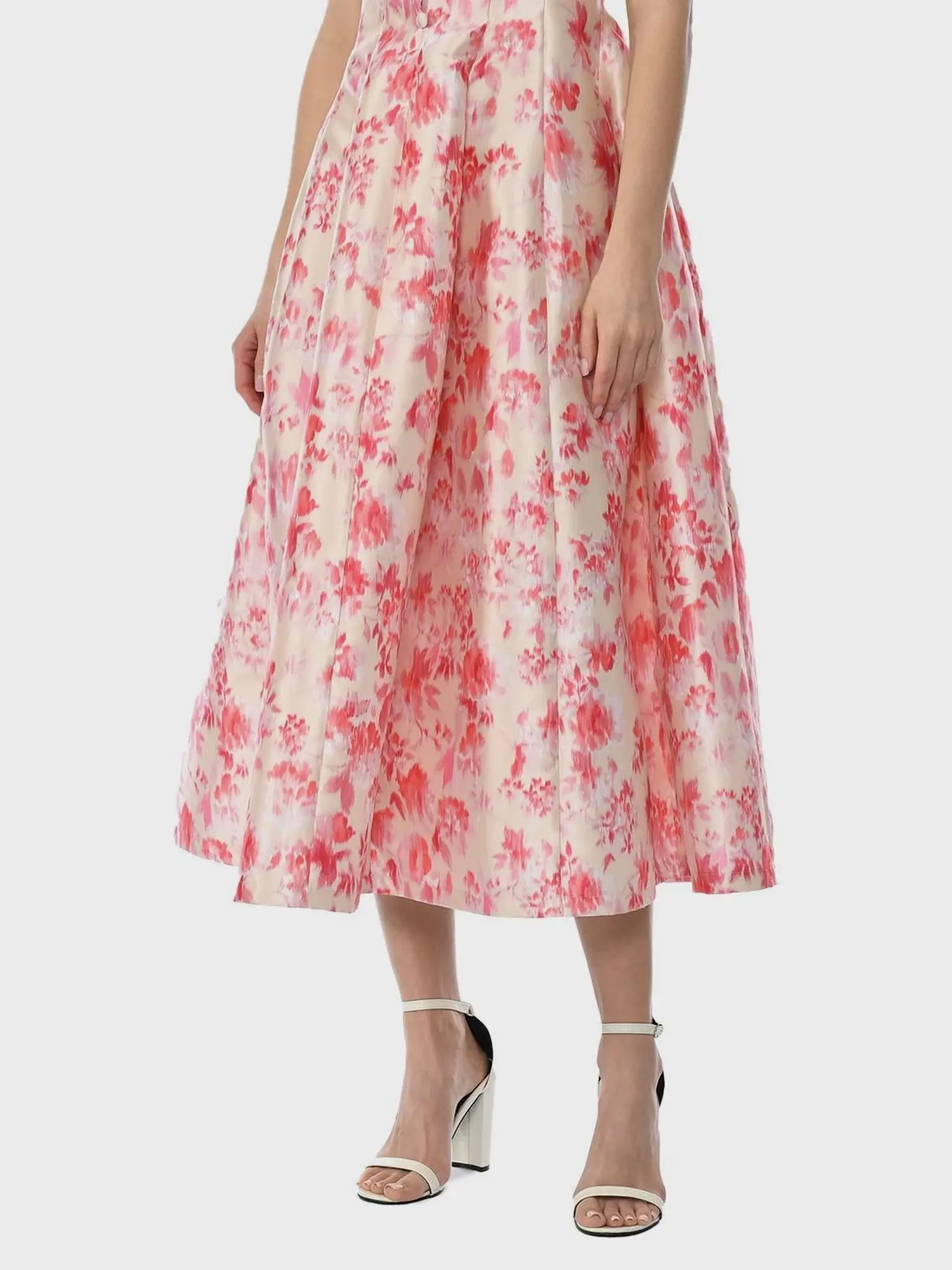 Корсетное платье из атласа с цветочным принтом в стиле Dior - изображение 8