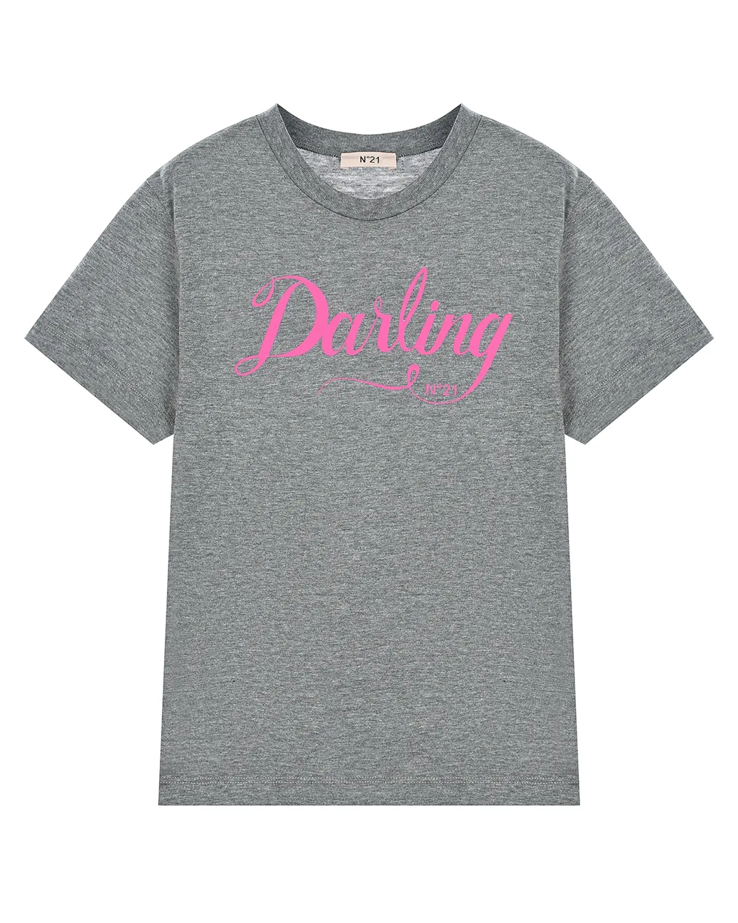 Серая футболка с принтом "Darling" - изображение 1