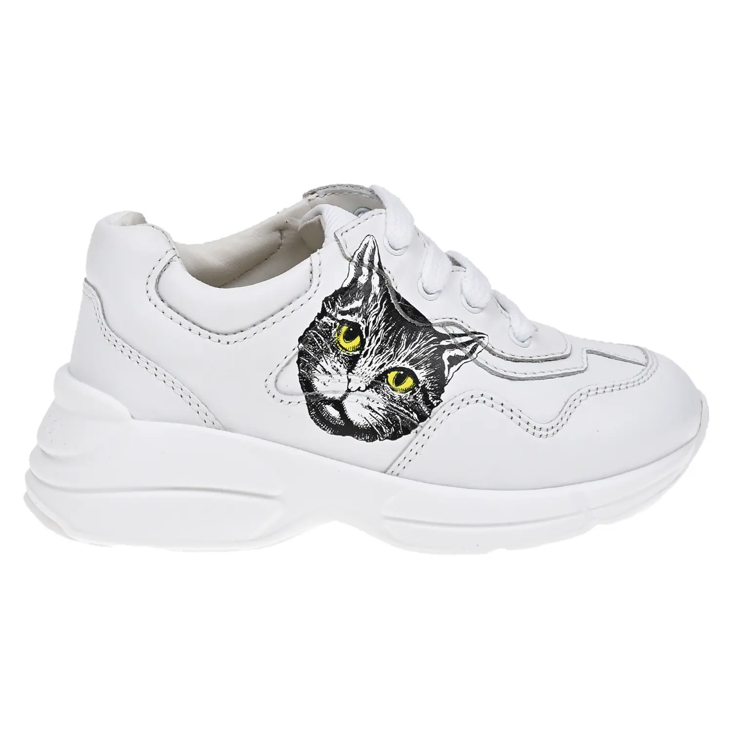 Кожаные кроссовки Rhyton с принтом "Mystic Cat" - изображение 2