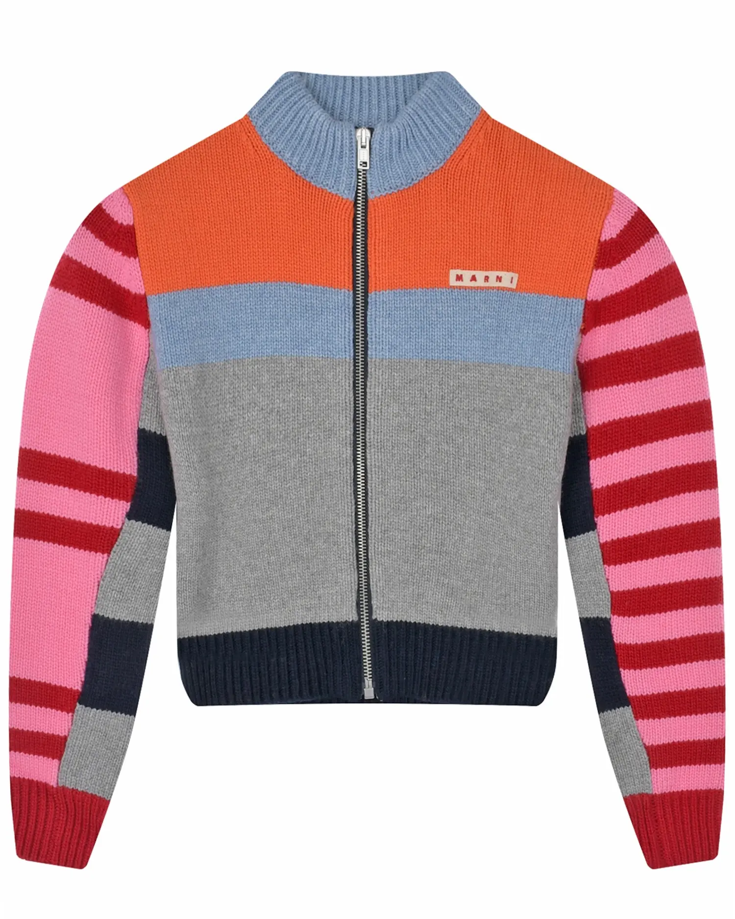 Вязаный кардиган в стиле color block