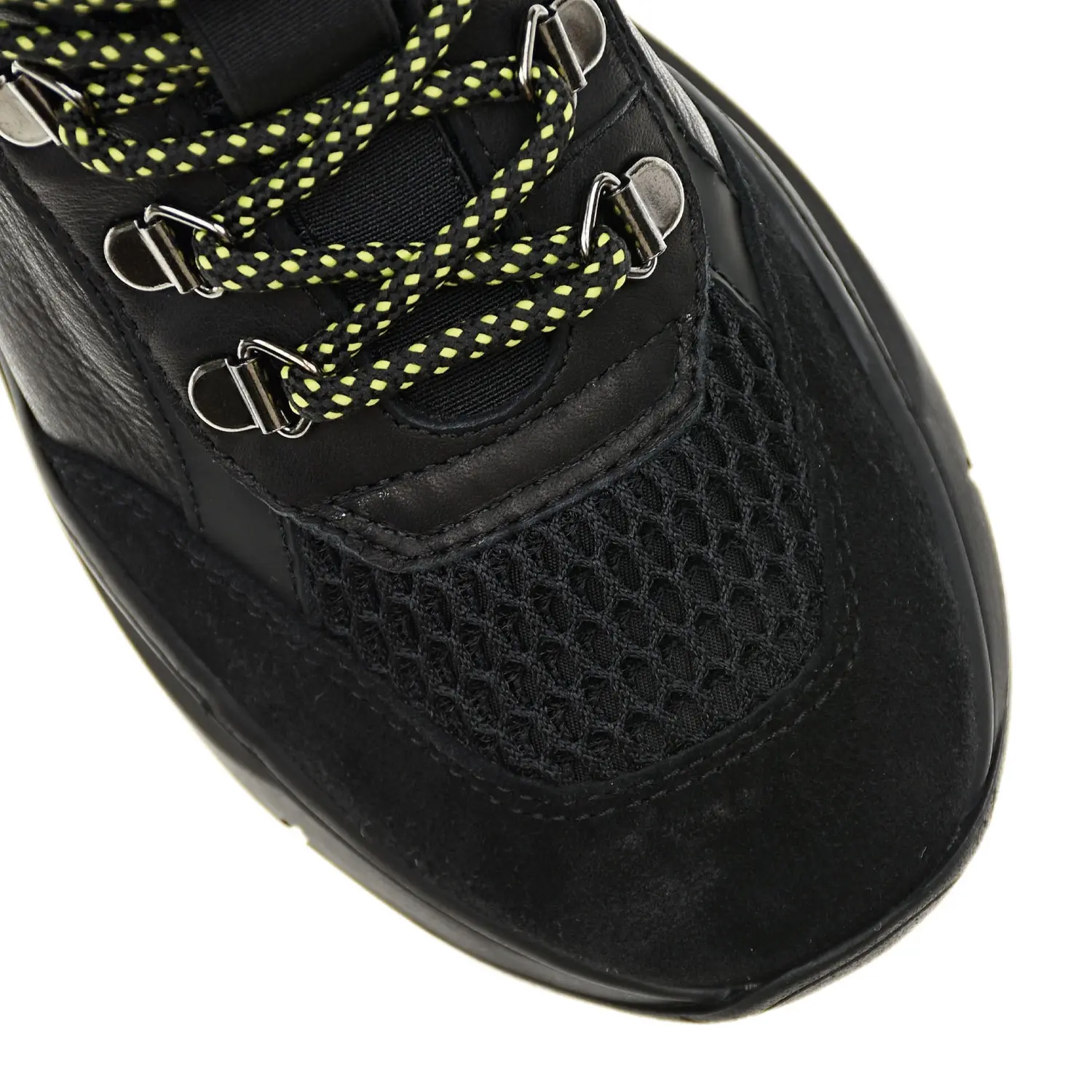 Высокие черные кроссовки с желтыми вставками - изображение 7