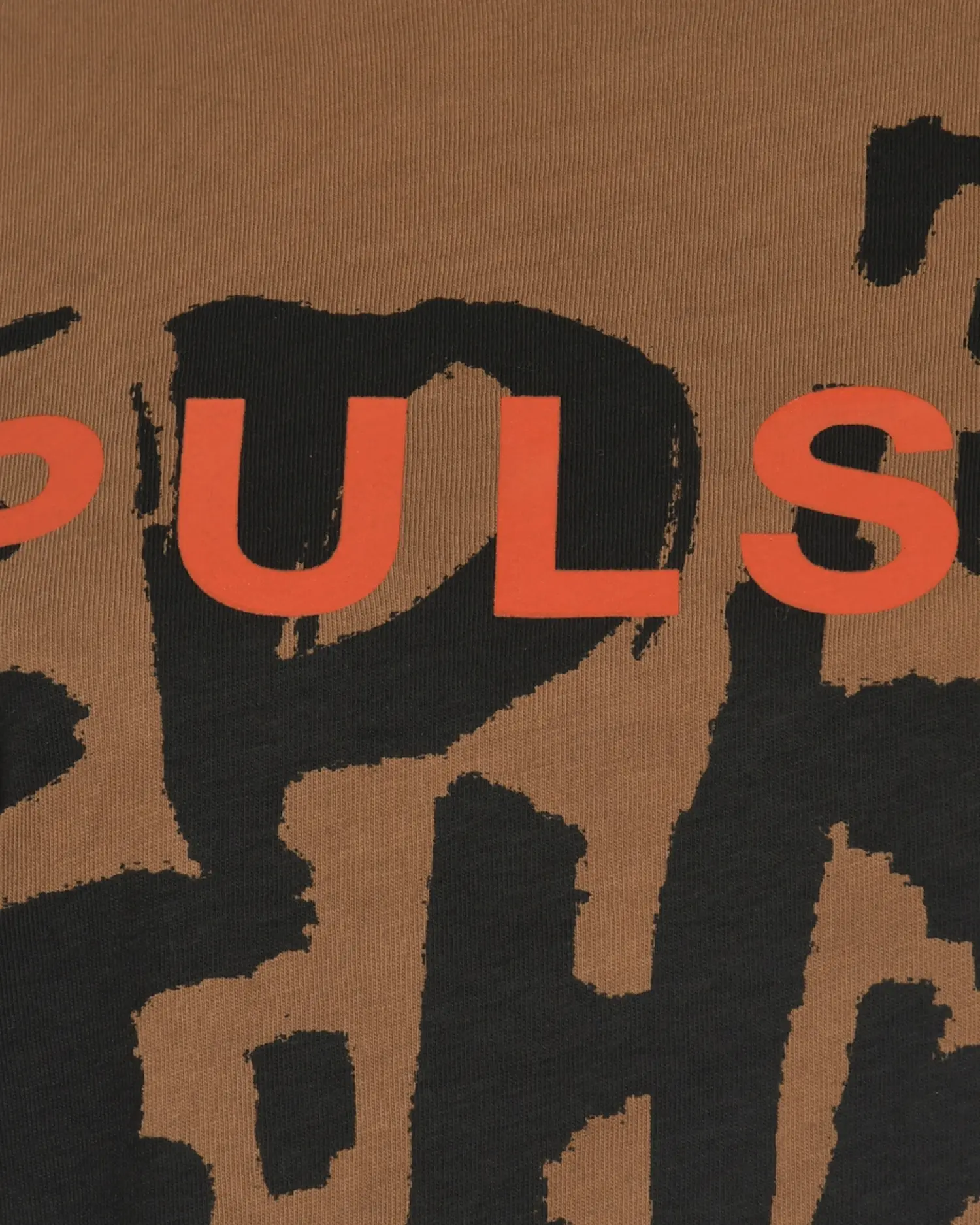 Коричневая футболка с принтом "PULSE" - изображение 3